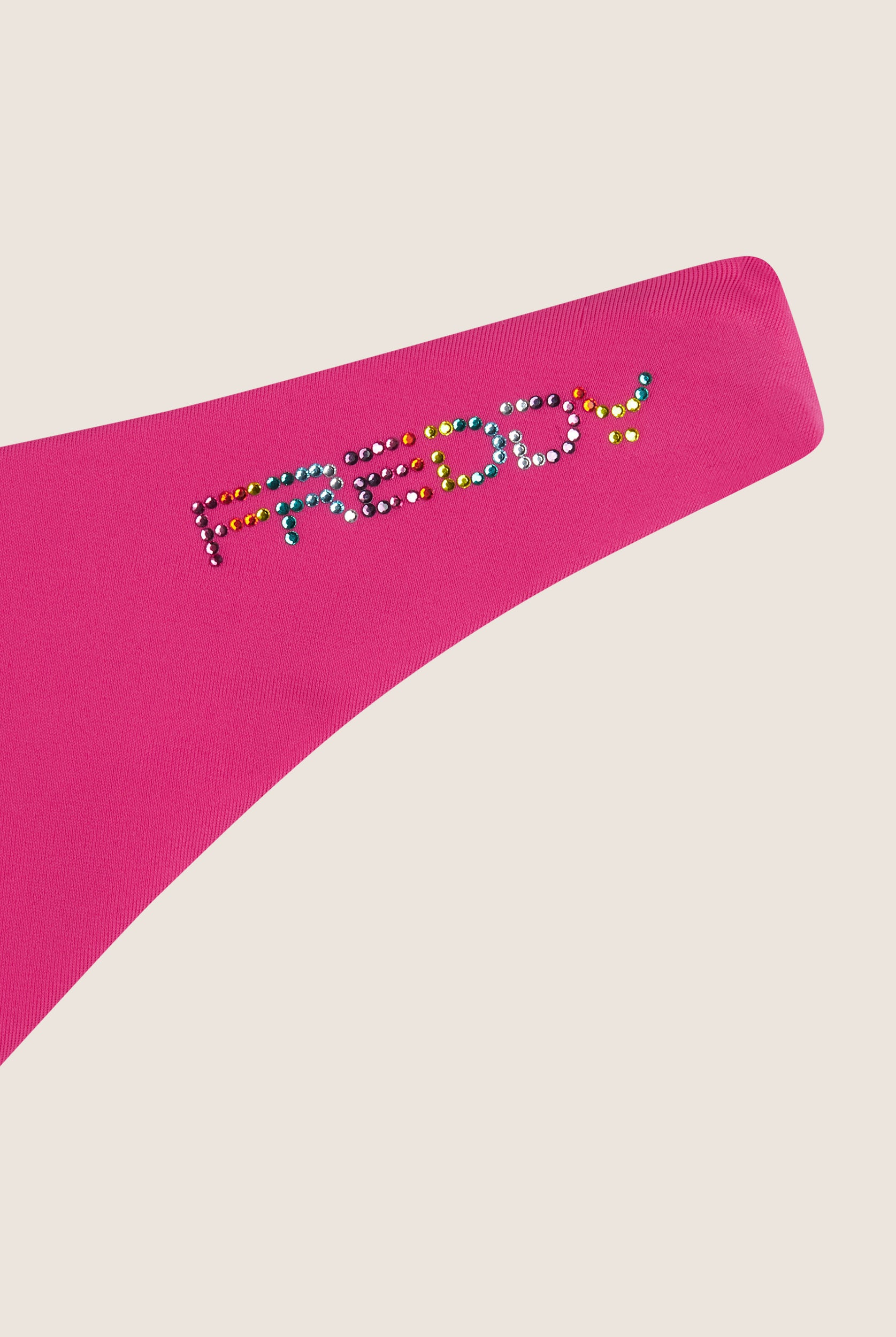 Bikinihose mit Strassverzierung - FUCHSIA