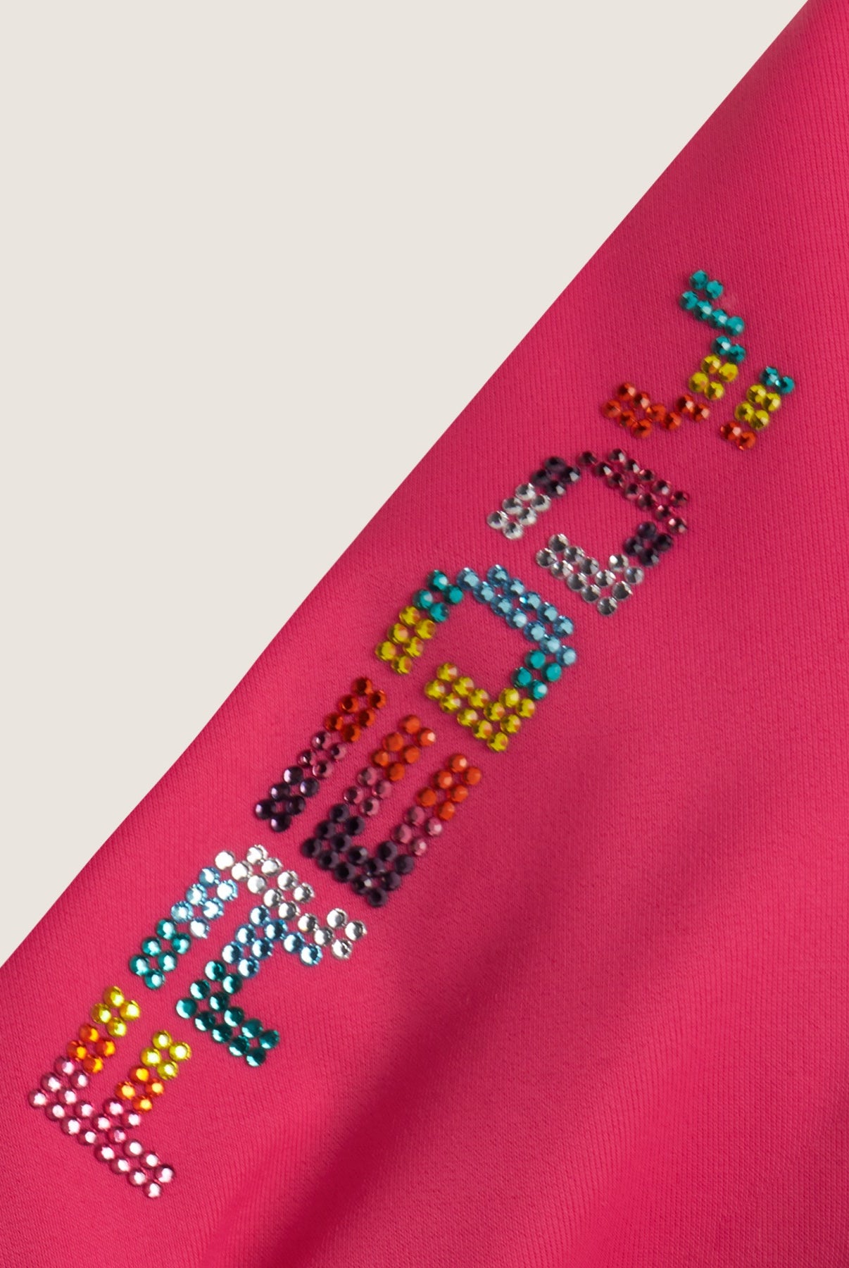 Triangel-Bikinioberteil mit Strassverzierung - FUCHSIA