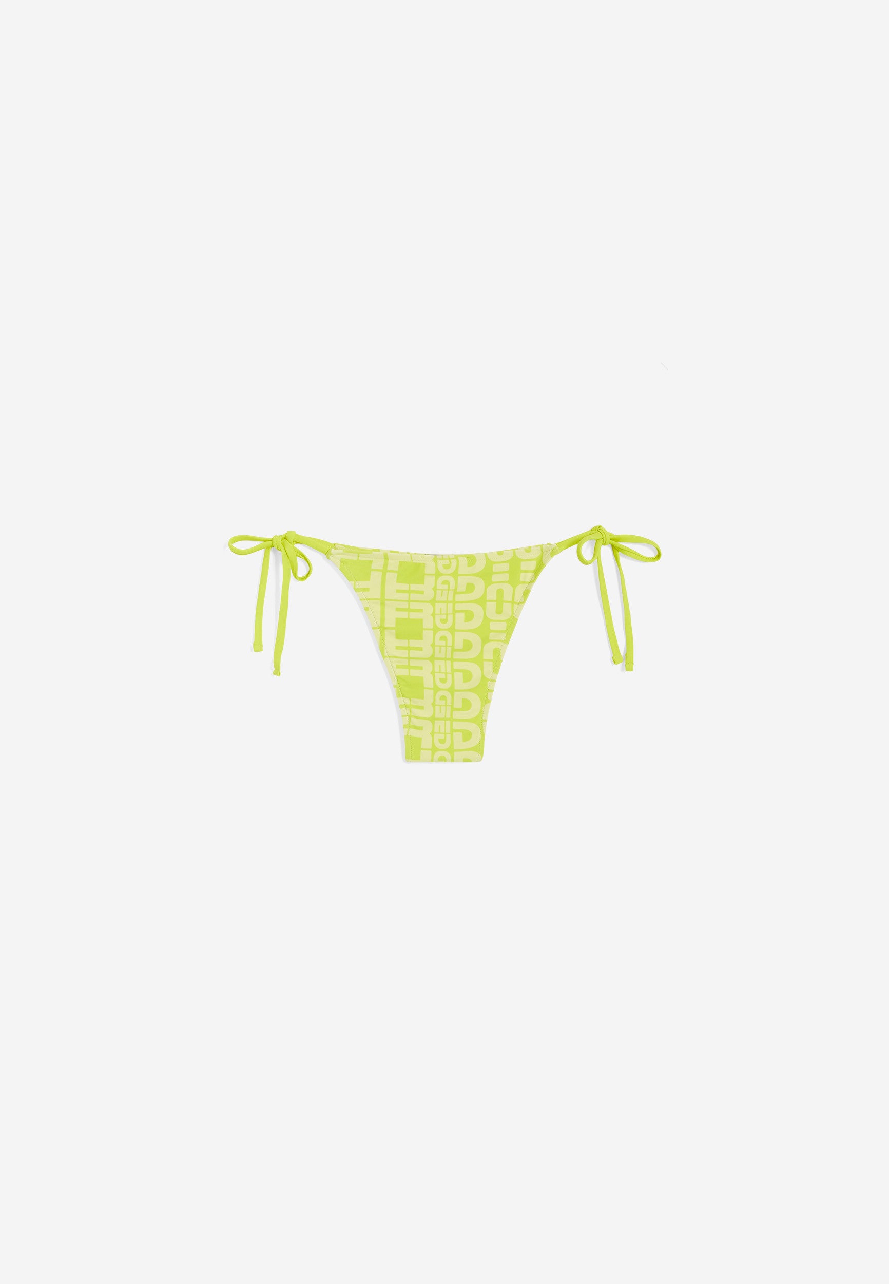 String-Bikinihose mit Allover-Logo-Print - LIME