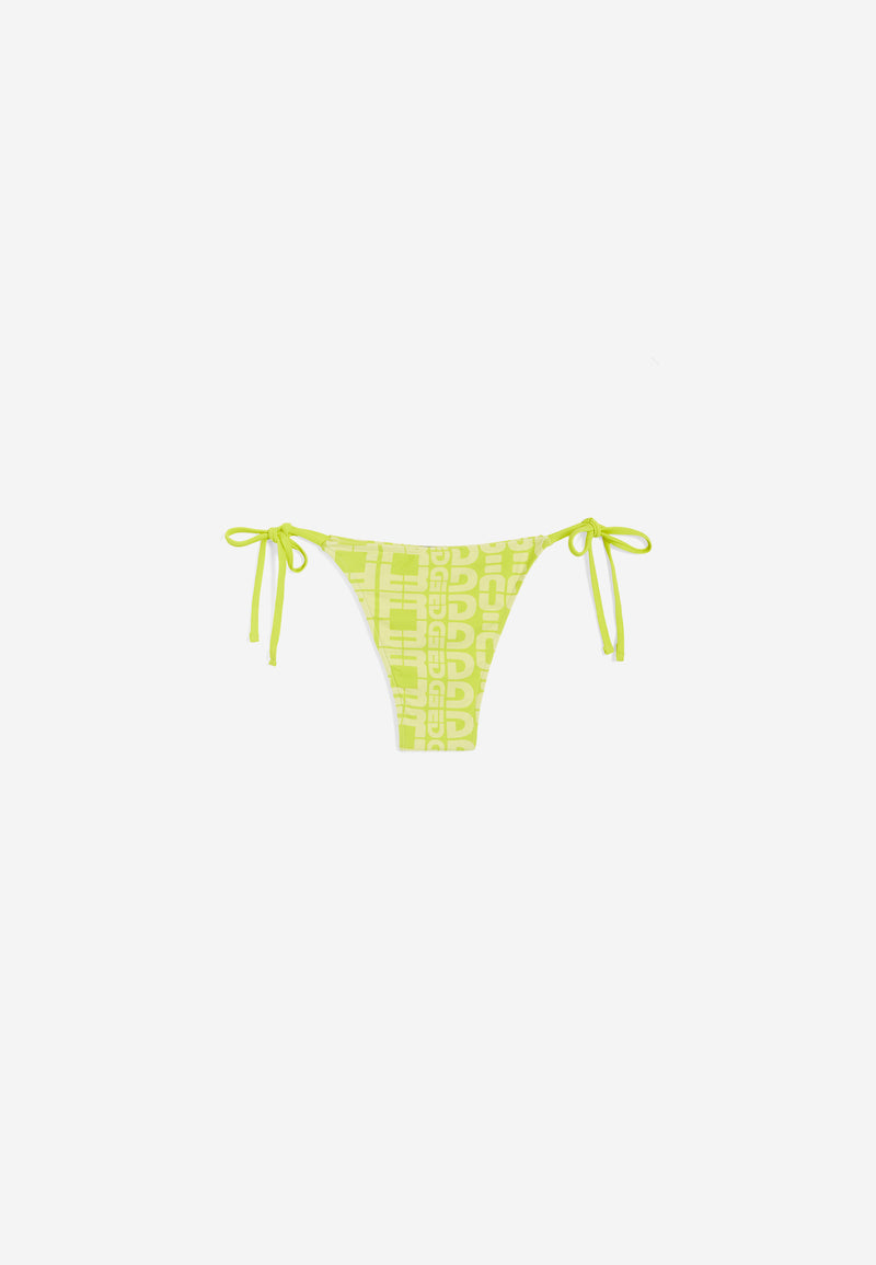 String-Bikinihose mit Allover-Logo-Print - LIME