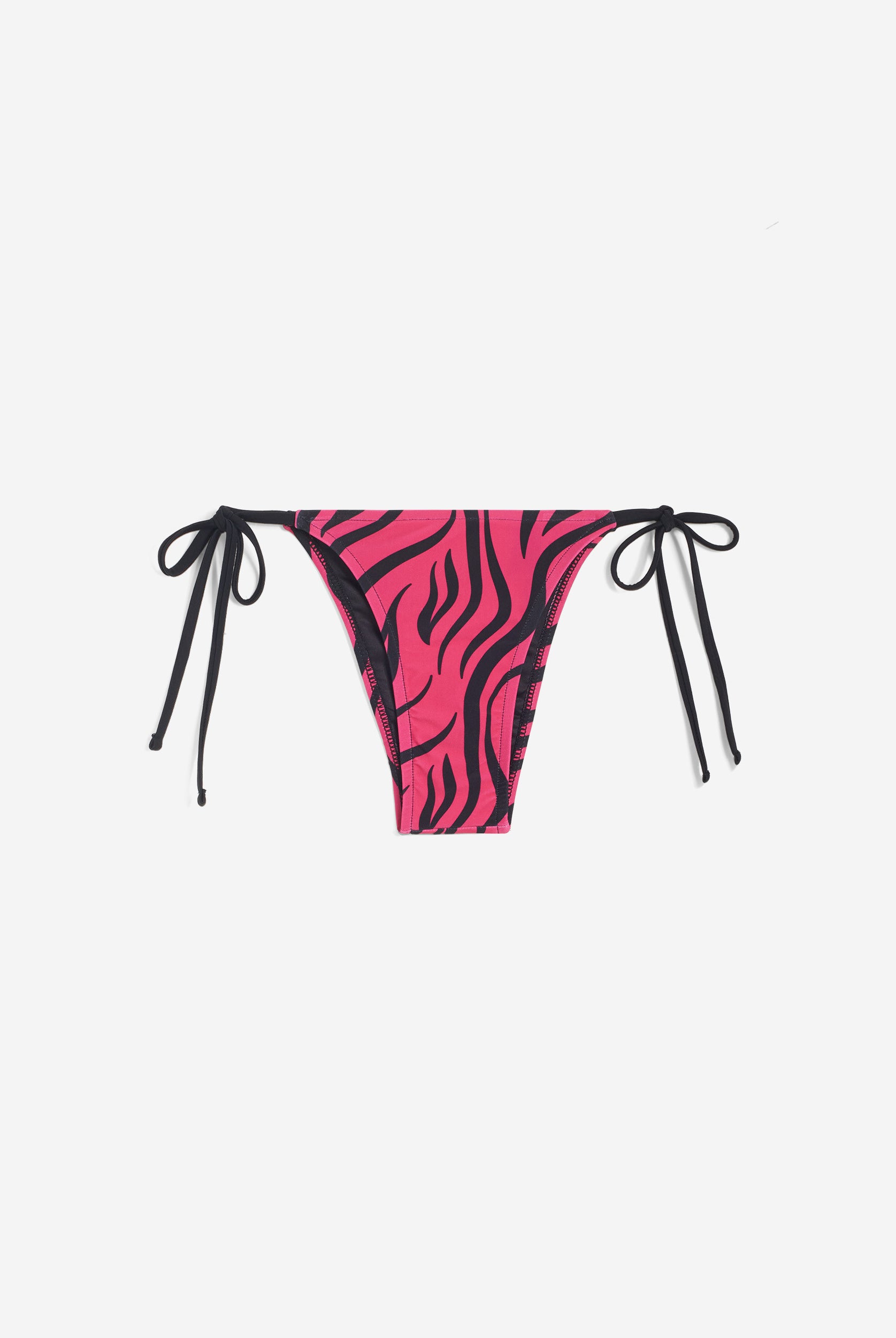 String-Bikinihose mit Zebramuster - FUCHSIA
