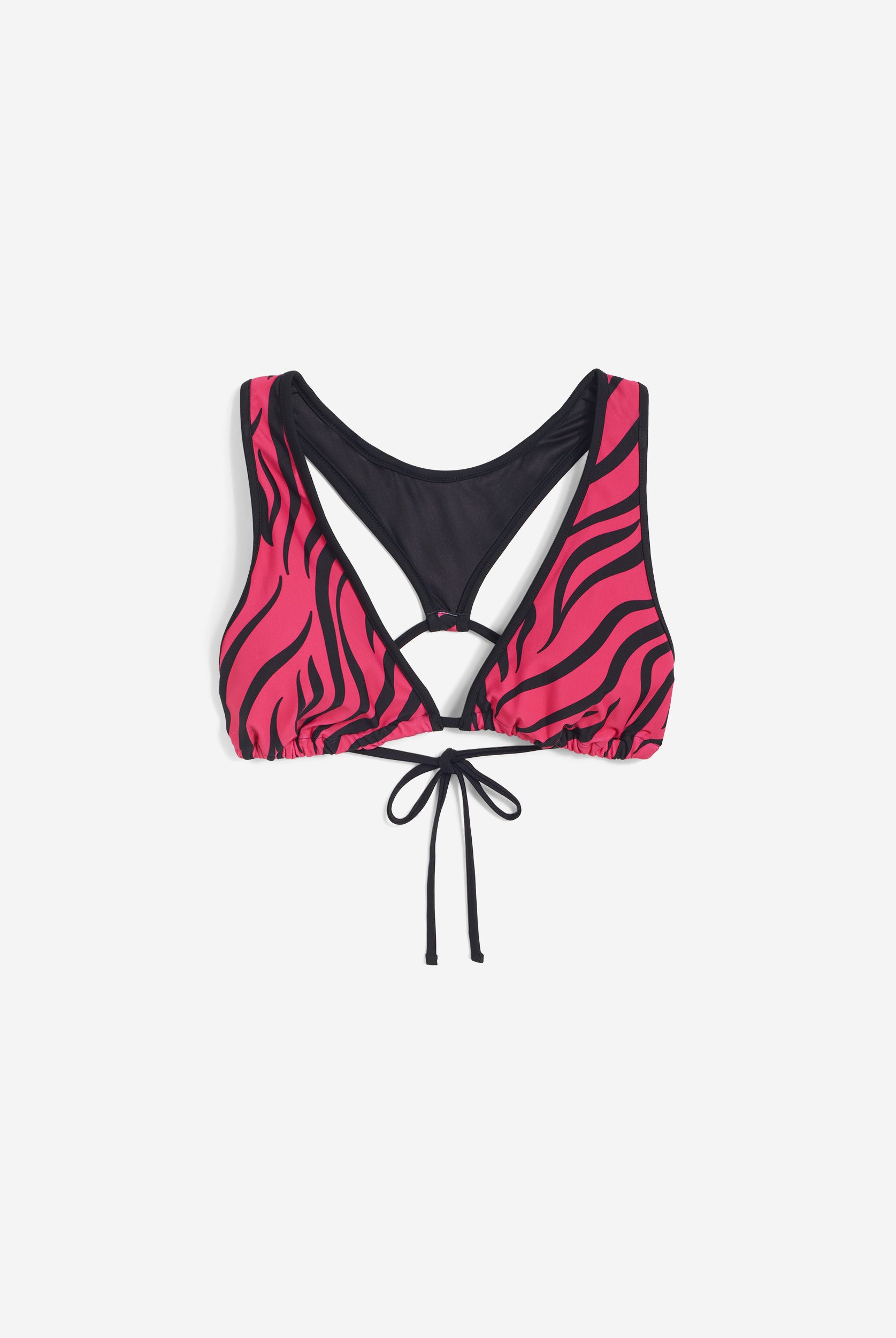 Triangel-Bikinioberteil mit Zebramuster - FUCHSIA
