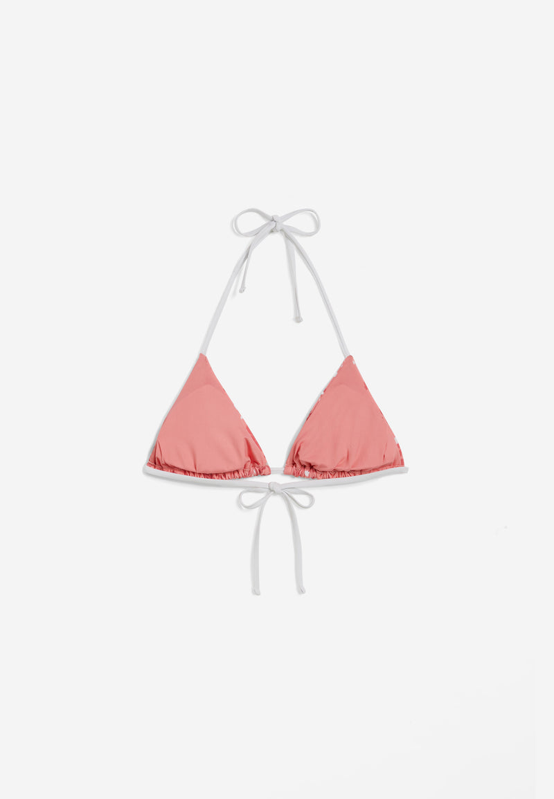 Triangel-Bikinioberteil mit Blumenmuster - CORAL
