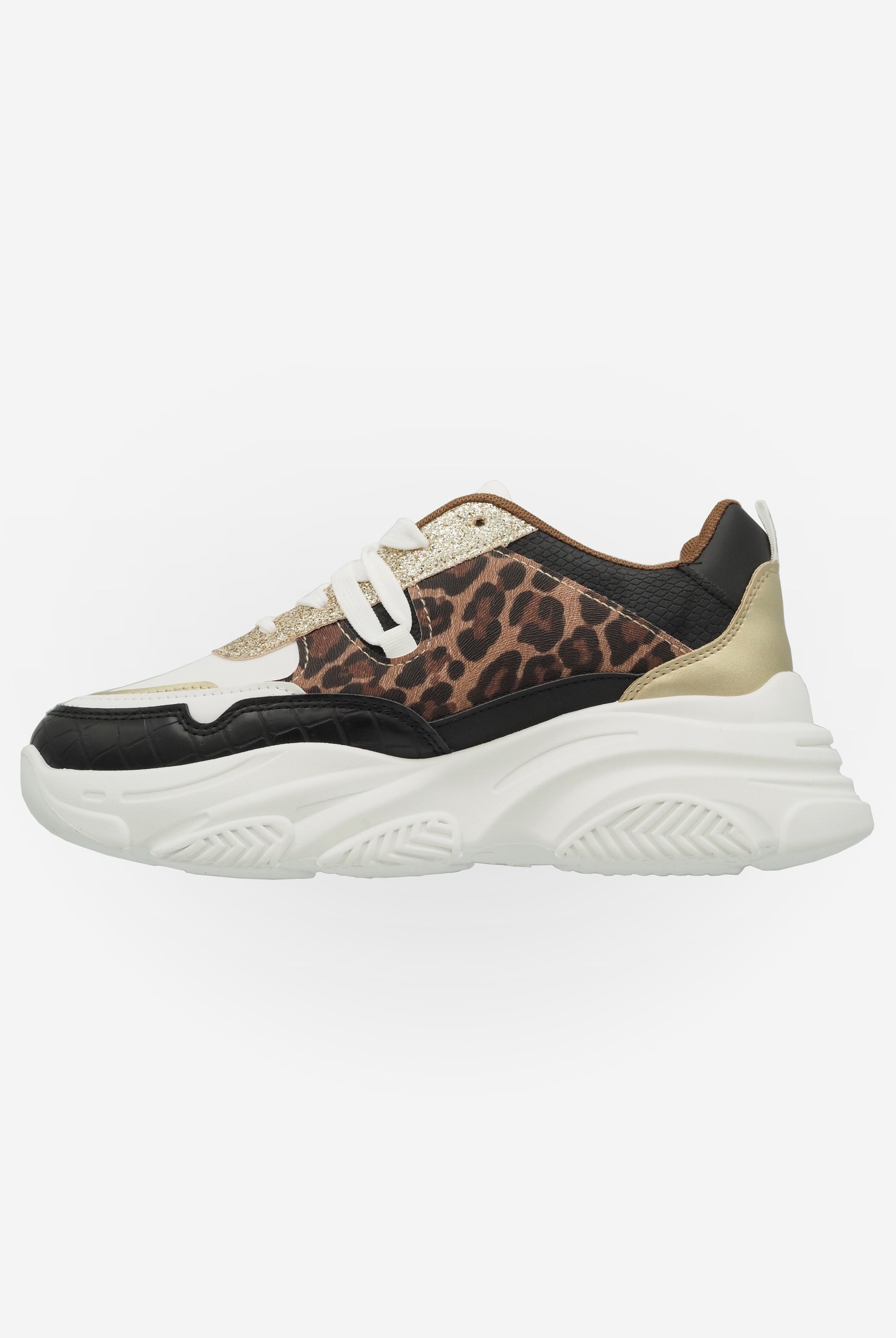 Damen-Sneaker mit Glitzerdetails und klobiger Sohle