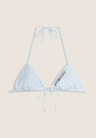 Triangel-Bikinioberteil mit Strassverzierung - WHITE