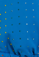 Triangel-Bikinioberteil mit Strassverzierung - BLUE