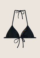 Triangel-Bikinioberteil mit Strassverzierung - BLACK