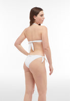 Bikinihose mit Strassverzierung - An den Seiten gebunden - WHITE