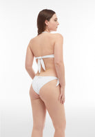 Bikini-Neckholder-Top mit strassbesetztem Freddy Logo - WHITE