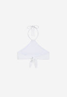 Bikini-Neckholder-Top mit strassbesetztem Freddy Logo - WHITE