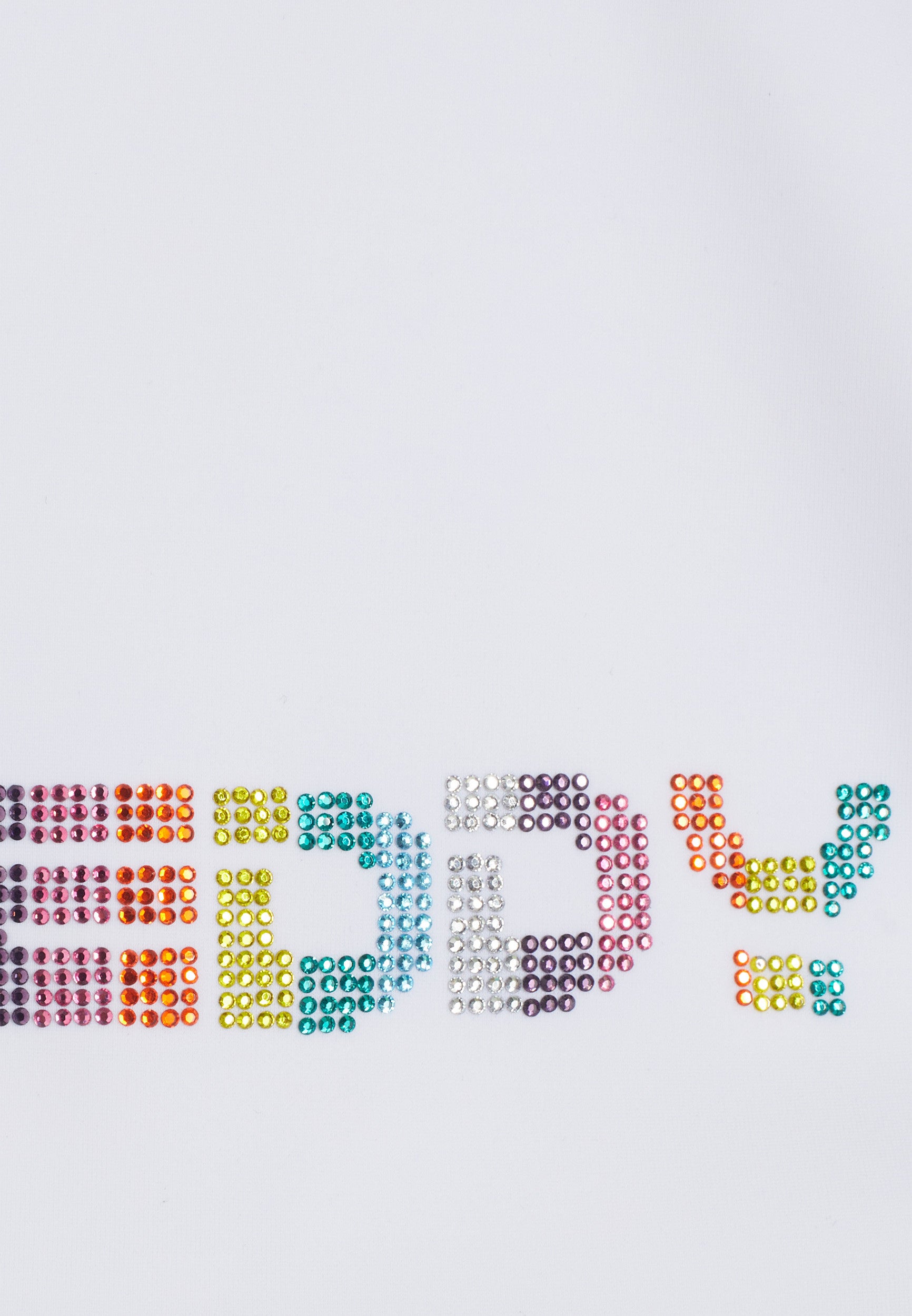 Bikini-Neckholder-Top mit strassbesetztem Freddy Logo - WHITE