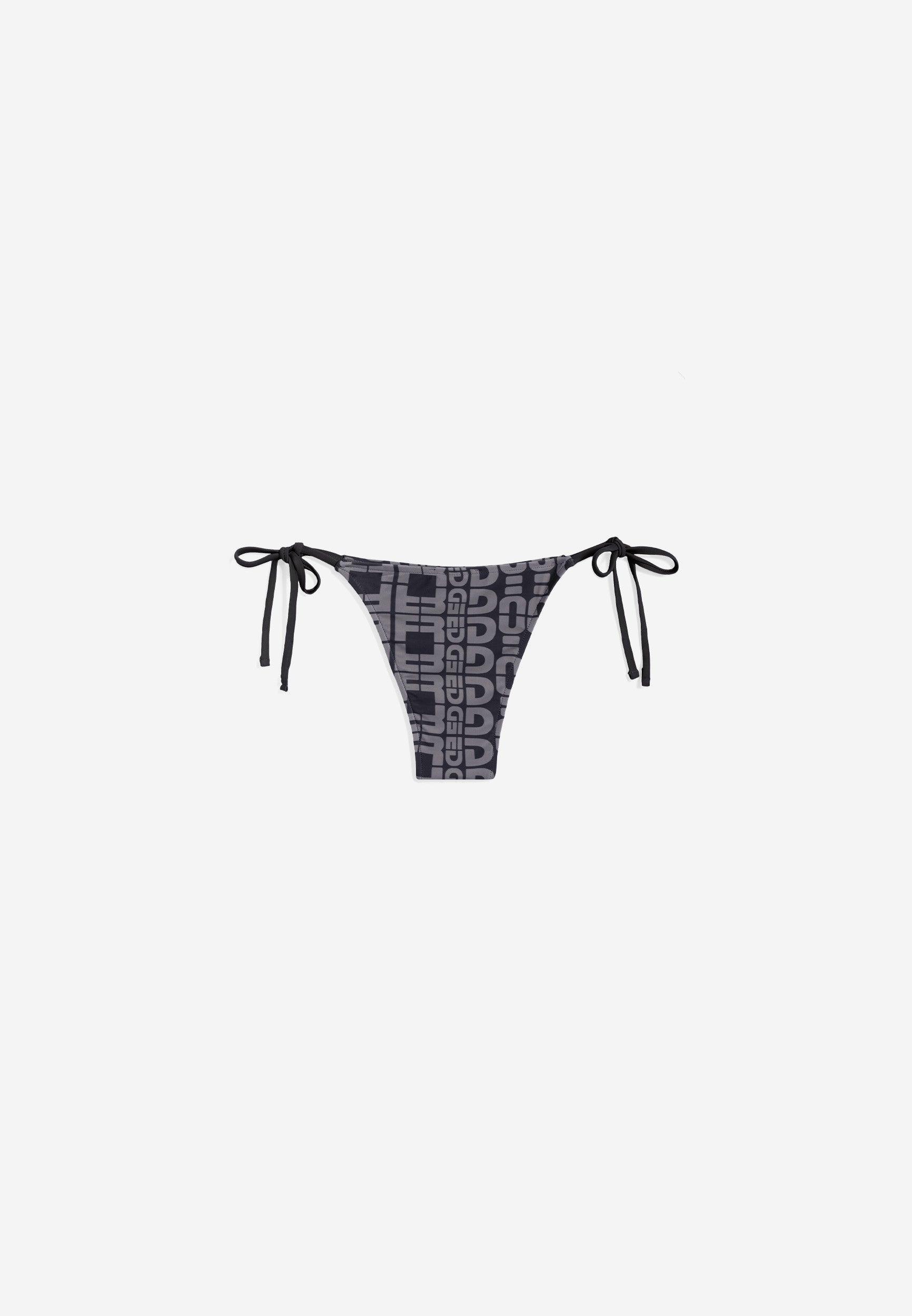 String-Bikinihose mit Allover-Logo-Print - BLACK