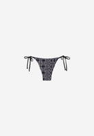 String-Bikinihose mit Allover-Logo-Print - BLACK