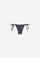 String-Bikinihose mit Allover-Logo-Print - BLACK