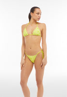 Triangel-Bikinioberteil mit Allover-Logo-Print - LIME