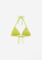 Triangel-Bikinioberteil mit Allover-Logo-Print - LIME