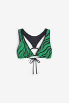 Triangel-Bikinioberteil mit Zebramuster - GREEN