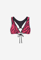 Triangel-Bikinioberteil mit Zebramuster - FUCHSIA