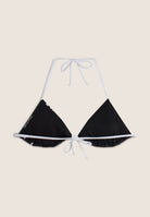 Triangel-Bikinioberteil mit Blumenmuster - BLACK