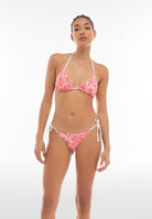 Triangel-Bikinioberteil mit Blumenmuster - CORAL