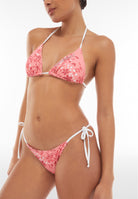 Triangel-Bikinioberteil mit Blumenmuster - CORAL