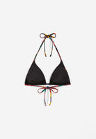 Triangel-Bikinioberteil mit mit tropischen Details - BLACK