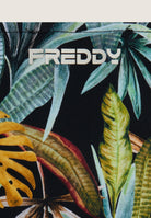 String-Bikinihose mit tropischem Blattmuster - BLACK