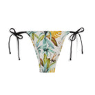String-Bikinihose mit tropischem Blattmuster - SAND