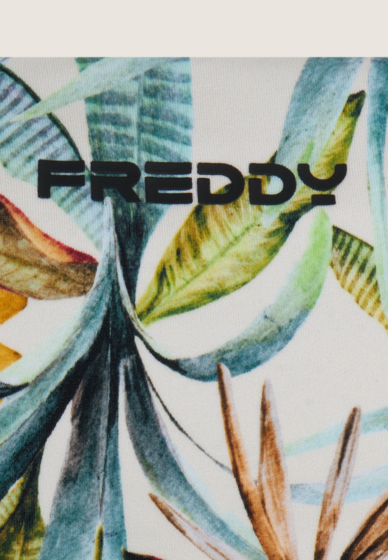 Bandeau-Bikinioberteil mit tropischem Print - SAND