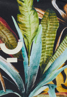 Bandeau-Bikinioberteil mit tropischem Print - BLACK