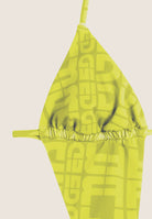 Einteiliger Badeanzug mit Cut-outs und Allover-Logo-Print - LIME