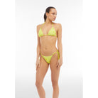 String-Bikinihose mit Allover-Logo-Print - LIME