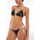 String-Bikinihose mit Blumenmuster - BLACK