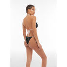 String-Bikinihose mit Blumenmuster - BLACK
