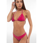 Bikinihose mit Strassverzierung - FUCHSIA