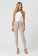WR.UP Push-Up Button High Waist Skinny Pants - Moonbeam Beige