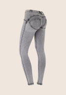 WR.UP Push-Up Low Waist Skinny Denim Jeans - Denim Gray - Yellow Seam