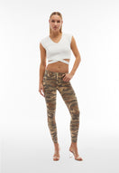 WR.UP Push-Up Regular Waist Skinny 7/8 Camouflage Pant - Mimetic Beige