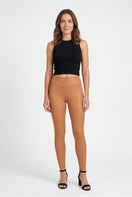 WR.UP Push-Up High Waist Skinny Vegan Leather Pant - Macaroon Brown